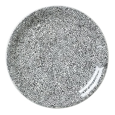 Steelite 17600567 Ink Crackle Black Coupe 8" Plate