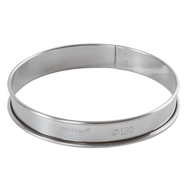 Paderno 47533-24 S/S Rolled Edge 9.5"Dia x .75" Tart Ring
