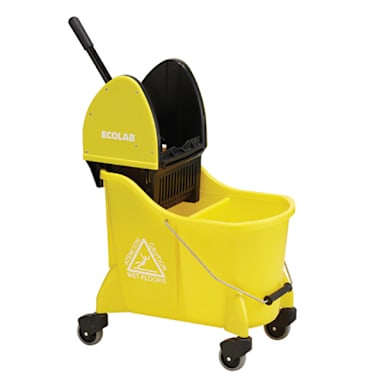 Ecolab 90060760 Yellow Dual 35 Quart Mop Bucket with Wringer