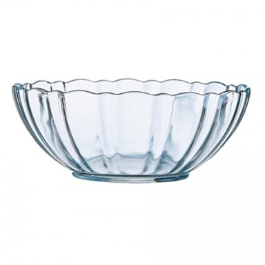 Arcoroc N2608 Clear 72 Ounce Arcade Bowl with Ridged Edges