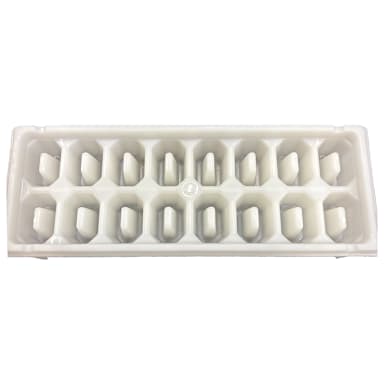 Parade Plastics W1401260 White 7.5" x 3.5" x 1.5" Ice Cube Tray