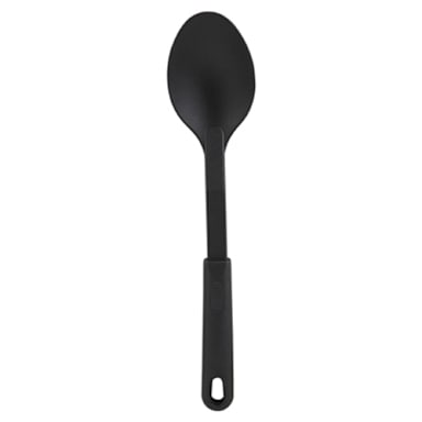 Winco NC-SS1 Black Nylon 12" Solid Serving Spoon