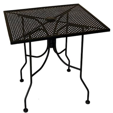 American Table and Seating ALM3636 Black 36" Sq Table w/ Umbrella Hole