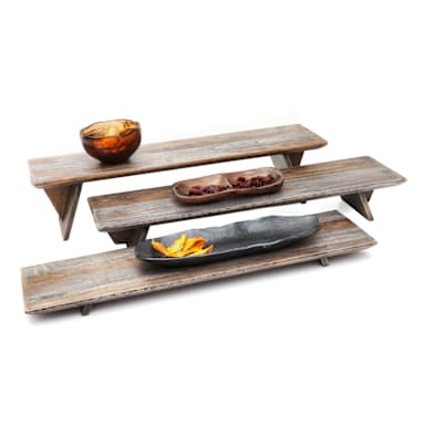 D.W Haber DWRISERS3WDAG 3- Pc. Ash Gray Teak 23" x 6" Riser Set