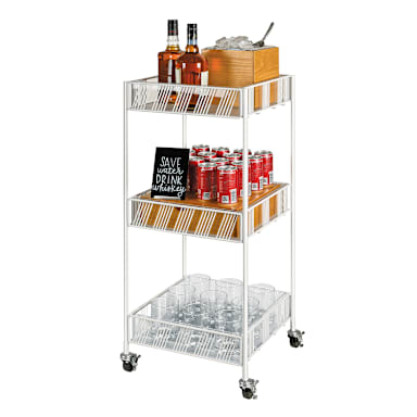 Cal-Mil 4111-15 Portland 3-Teir White Merchandiser Cart