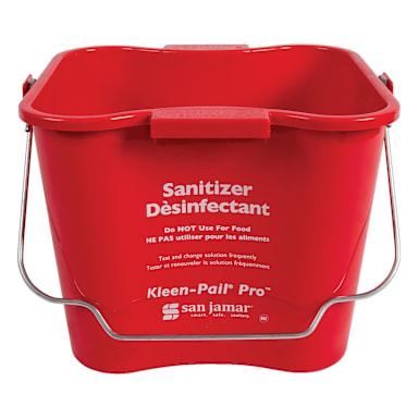San Jamar KPP196RD Kleen-Pail Pro Red 6 Quart Sanitizing Pail