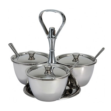 Winco RS-3 S/S (3) 8 Ounce Compartment Relish Server