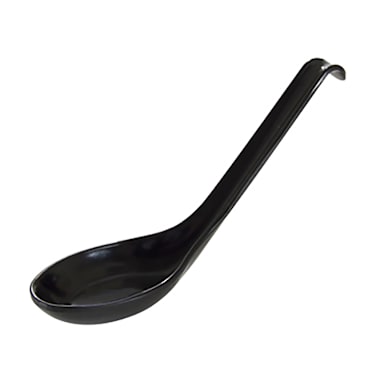 Thunder Group 7200BK Melamine Black 6" Soup Spoon - Dozen