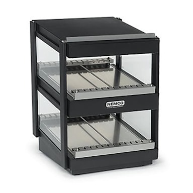 Nemco 6480-18S-B Black 18" Slanted Heated Shelf Merchandiser