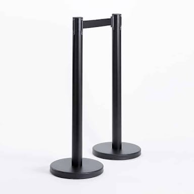 American Metalcraft RBSBL Black Barrier System Set with 2 Poles/Bases