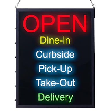 Winco LED-20 All-In-One "Open" 19" x 24" LED Sign