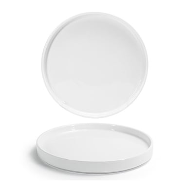 FOH DSP040WHP23 Soho 7-1/2" White Plate with Raised Rim