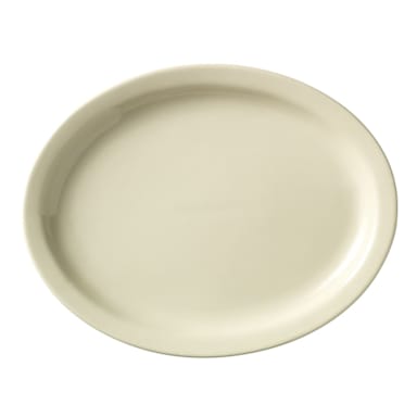 Libbey - Formerly World Tableware 740-901-134 Porcelana Cream 13.3 x 11 Platter - 6 / CS