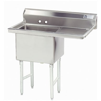 Advance Tabco FC-1-1620-18R-X S/S 16" x 20" 1-Comp. Sink with 14" Bowl
