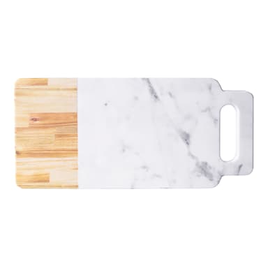 EGS M715RCM-AWC Sierra Alder Wood/Marble 15" x 7" Board with Handle