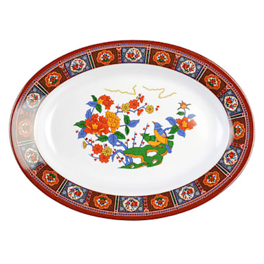 Thunder Group 2109TP Peacock 9" x 6-3/4" Platter - Dozen