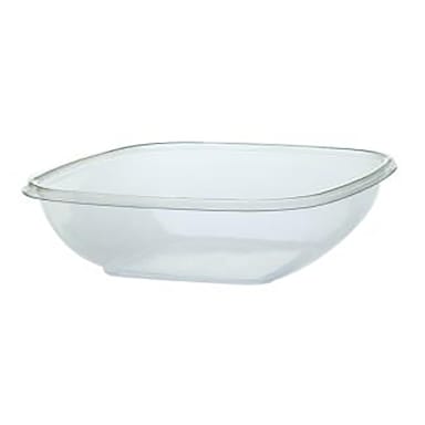 Sabert C18032B150 PET Clear 32 Ounce Square Bowl with Lid
