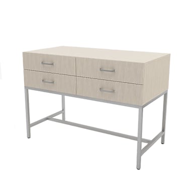 DisplayDispensary.com DDKITSC Wht/Chrome Display Case w/ Wood Drawers
