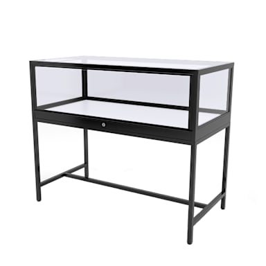 DisplayDispensary.com DDKIT3B Blk Glass Cabinet Display Case w/ Light