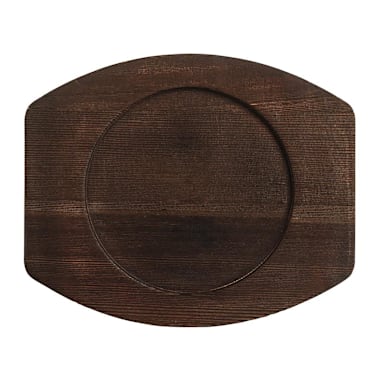 Libbey - Formerly World Tableware CIS-17TR Wood 8.5 x 7" Trivet with Round Well - 6 / CS