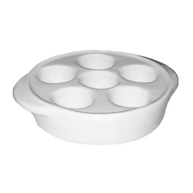 Diversified Ceramics DCI27W White 6 Hole Escargot Plate 12 / CS