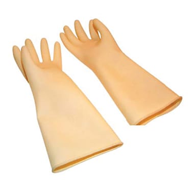 Winco NLG-916 Medium Yellow Natural Latex Gloves - Pair