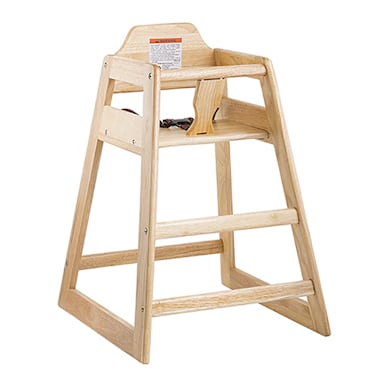 TableCraft 6565104 Natural Wood 23" x 20-1/8" x 29.5" High Chair