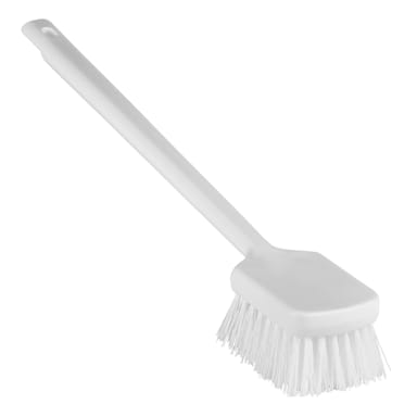 Remco 410815 ColorCore White Long Handle Stiff Scrub Brush