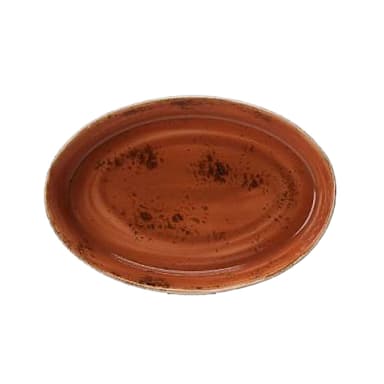 Steelite 11330326 Craft Terracotta 11" x 7-1/2" Sole Platter - 6 / CS