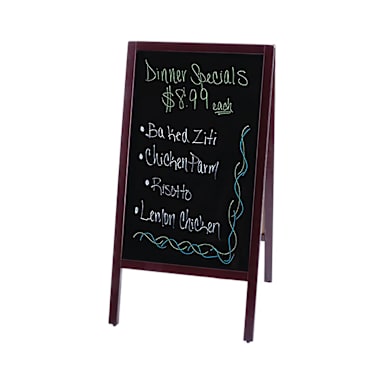 Winco MBAF-3 Mahogany Dual-Sided Sidewalk Marker Board Set