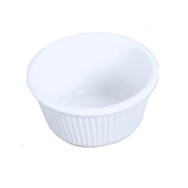 Thunder Group ML532W1 White Fluted 4 Ounce Melamine Ramekin - Dozen