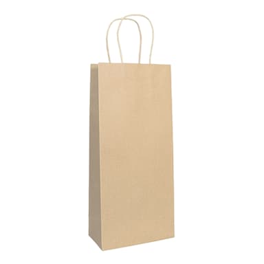 Darling Foodservice Kraft 6 x 3 x 13" To-Go Wine Bag
