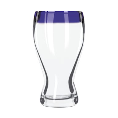 Libbey 92316 Aruba 16 Ounce Beer Glass with Cobalt Blue Rim