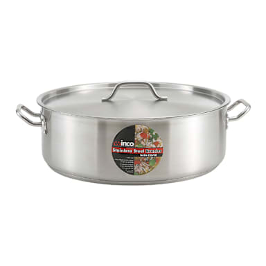Winco SSLB-15 S/S 15 Quart Brazier with Cover