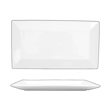 Int'l Tableware SP-13 Slope Bright White 11.5 x 6.5" Platter