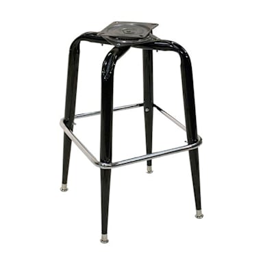 American Table and Seating SR-BF Black Swivel Pitched Base Barstool