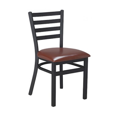 G & A 513B-PS BURGUNDY SEAT Black Frame Ladderback Chair