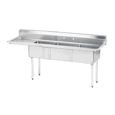 Advance Tabco FE-3-1812-18L-X 18" x 18" x 12" 3-Compartment Sink
