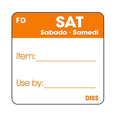 Bollin 4610166 Dissolveable 1" x 1" Saturday Label