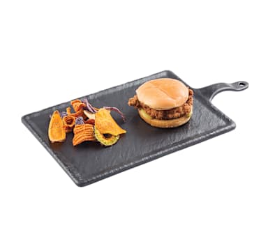 TableCraft MSP3618 Black Frostone Slate 14" x 7" x .5" Serving Paddle