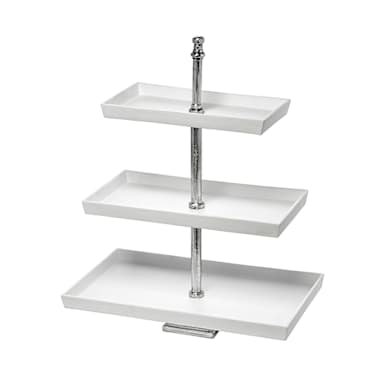 Bon Chef 80173WHTM White 3-Tier Cake Stand