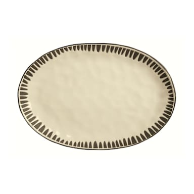 Libbey - Formerly World Tableware DULCET-4C Dulcet Cream 12.63 x 8.63" Platter