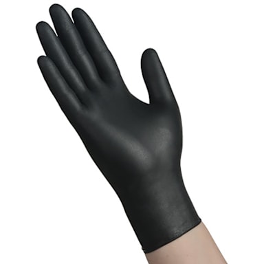 Darling Foodservice Large 4 Mil Thick Black Nitrile Gloves - 1000 / CS