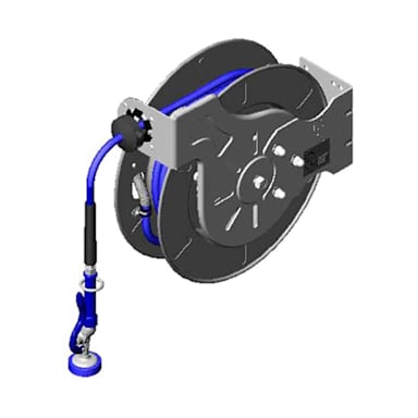 T & S Brass B-7142-01 3/8" x 50 Ft Open Hose Reel with Spray Valve