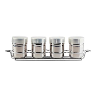 TableCraft 11055 S/S 4 Pc 6 Ounce Shaker Set with Rack
