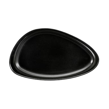 Hall China HL10490AFCA Foundry Black 16" x 9" Geo Platter - 6 / CS