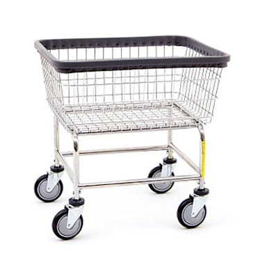 R & B Wire 100CEC/SINGLE Chrome Heavy Duty Wire Laundry Cart