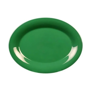 Thunder Group CR213GR Green 10.5 x 13.5" Oval Melamine Platter - Dozen