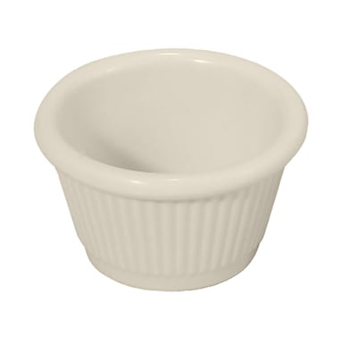 Winco RFM-3B Bone 3 Ounce Fluted Melamine Ramekin - Dozen