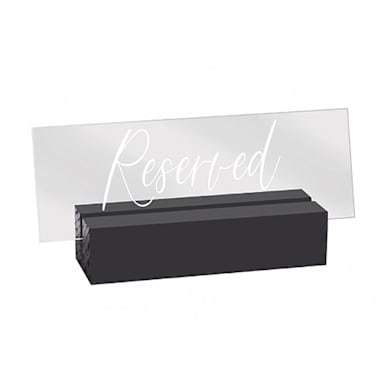 Cal-Mil 22335-13 Acrylic/Black Base 5.75" x 1.5" x 2.5" Reserved Sign
